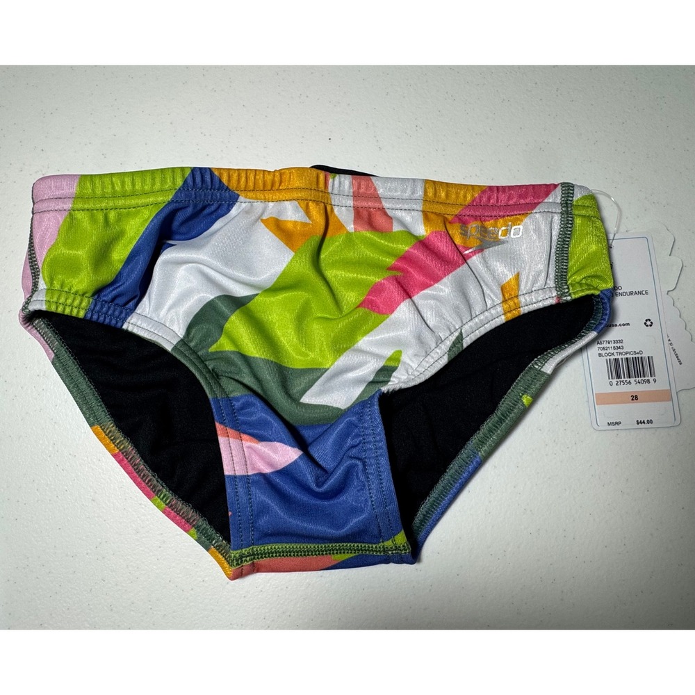Speedo Mens Eco Endurance Swim Brief Block Tropics Multicolor 28 AS77813332